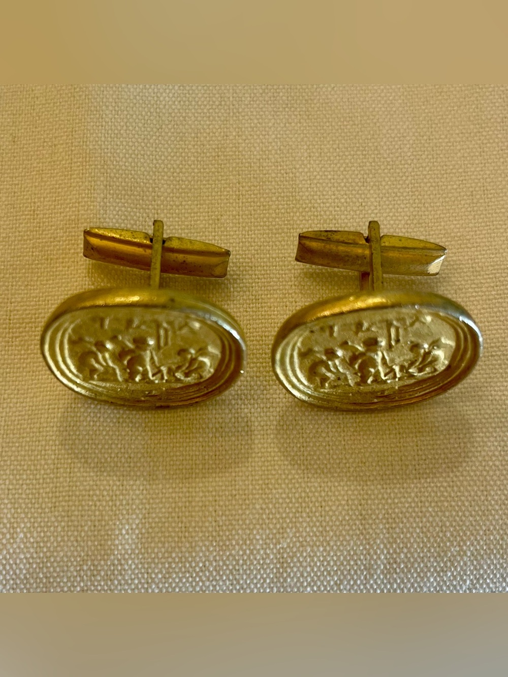 Vintage Oval Gold-Tone Cufflinks